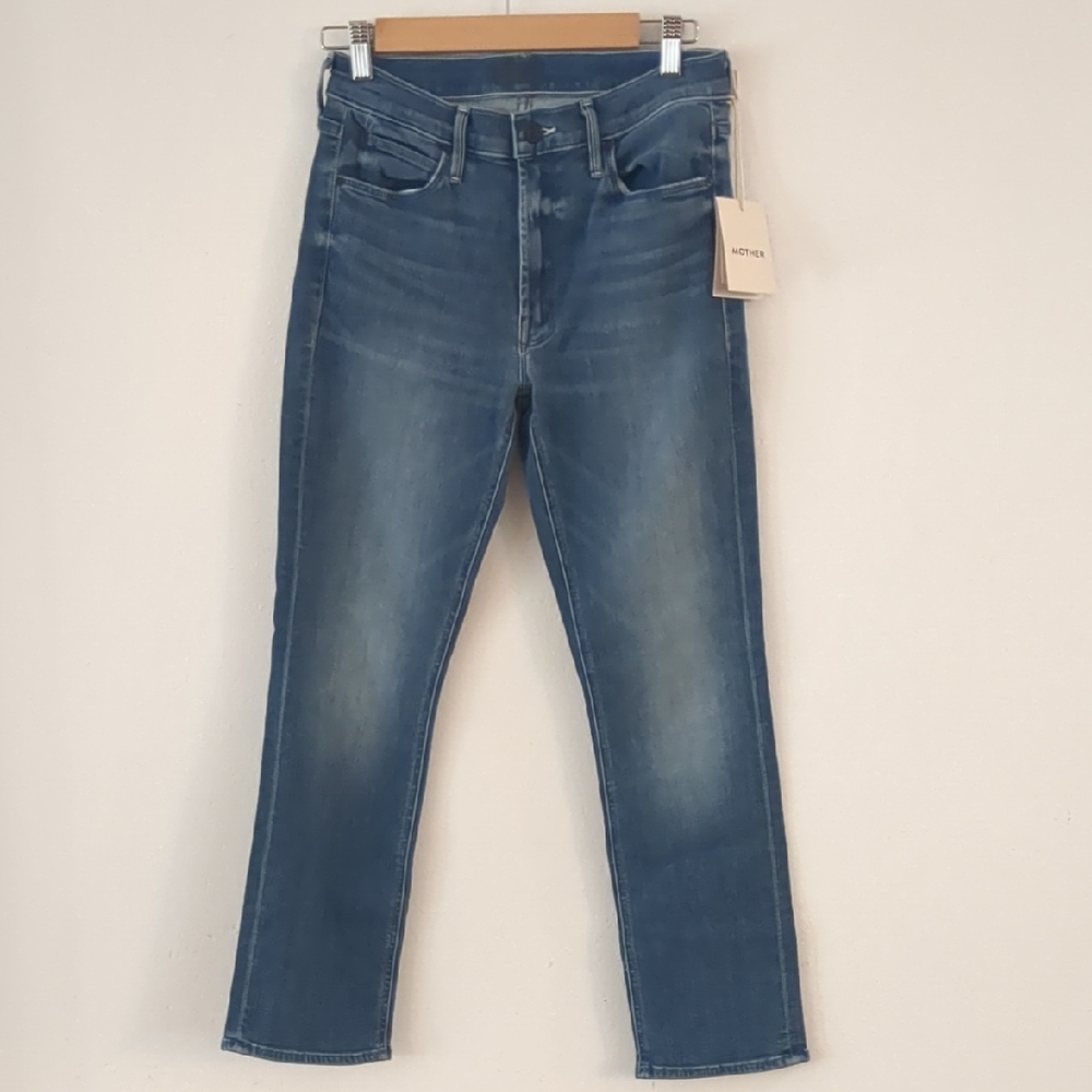 MOTHER Blue Slim Jeans with Vintage Wash